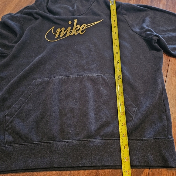Nike Turtleneck Pullover Hoodie Black with Gold Logo Size Medium - Picture 6 of 6
